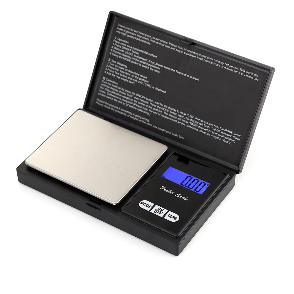 Мини -цифровой шкал 100/200/500 г/0,01 г высокая точность электрический карман подсветки для ювелирных украшений для кухни 1 кг/0,1 г