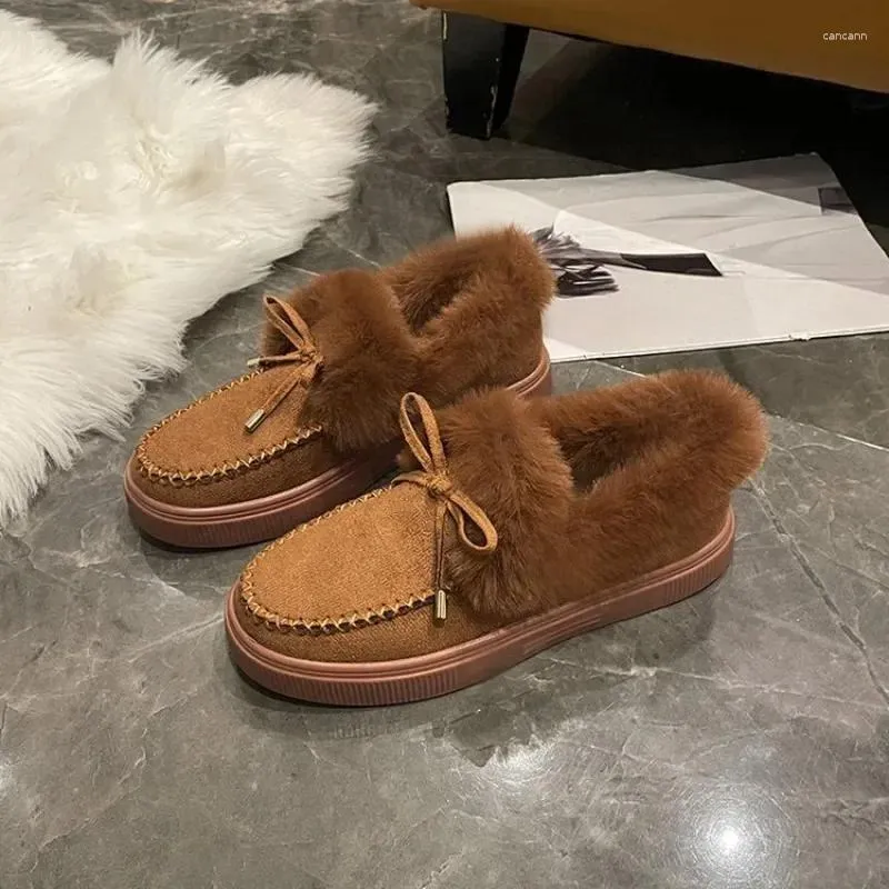 أحذية غير رسمية شتاء للسيدات القطن المسطح moccasins femme تداعيات دافئة متسكع