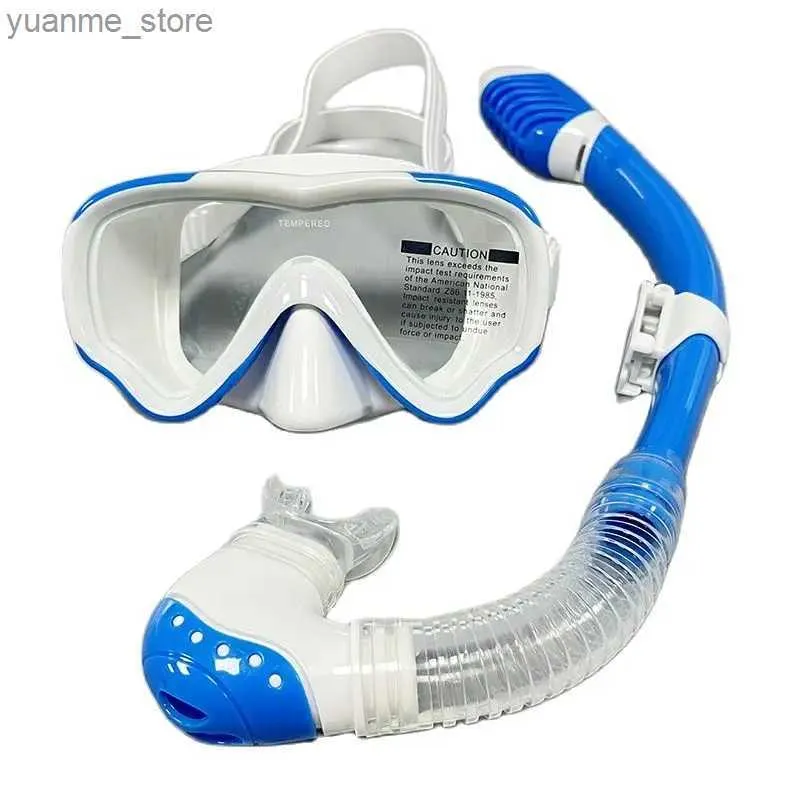 Dykmasker 2023 Ny professionell snorkeldykning mask och snorklar glasögon glas dykning simning rör set snorkel barn unisex y240410