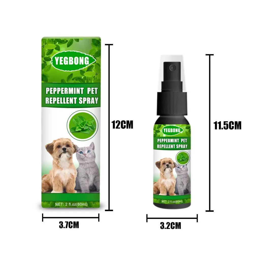 Pepparmynta oljespray för buggar Professionell lopp och fästkontroll 60 ml Universal PET Block Spray Mint Ingredienser för hundkatt