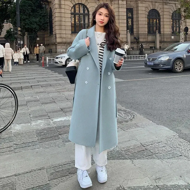 Elegant Double Sided Cashmere Long Wool Coat Women For Women 100 Wool Perfect For Autumn And Winter Fashion Long Length Style 241108 From Xianstore02 58.46 DHgate.Com