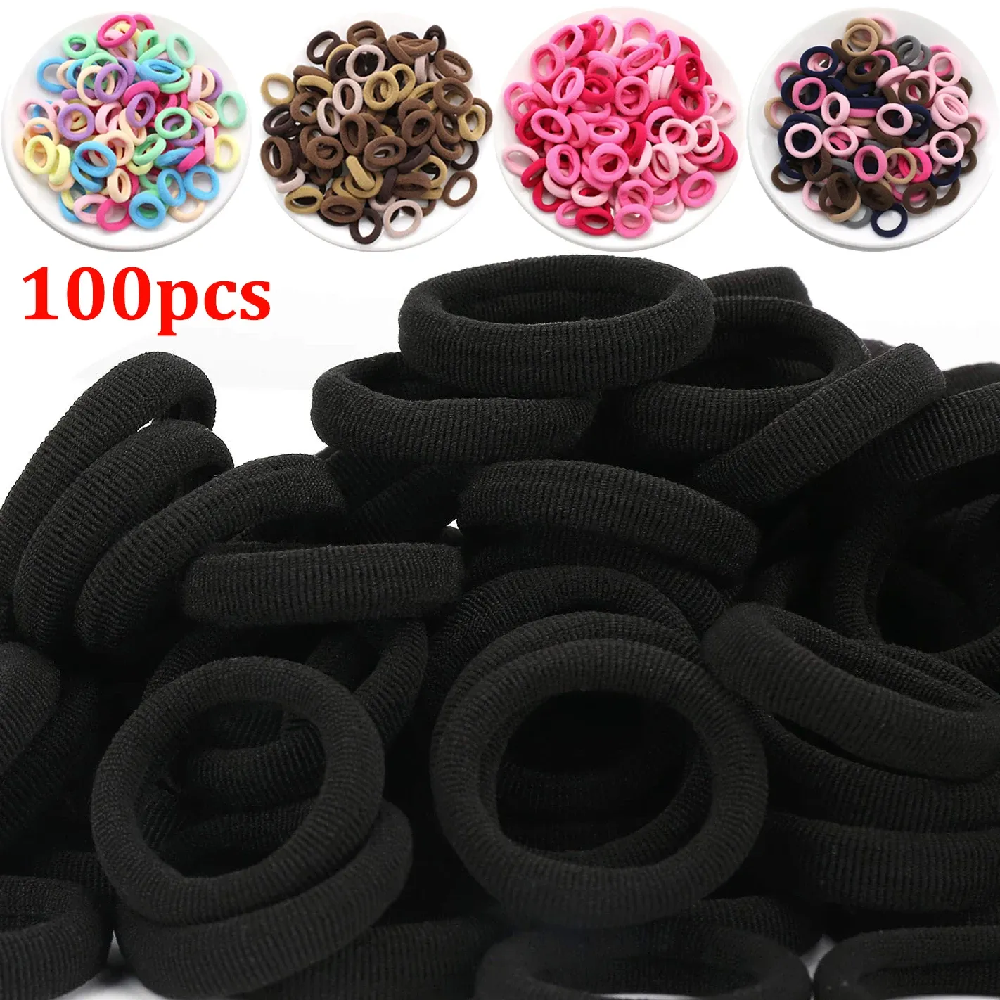 100pcs diameter 2cm Kids Elastic Hairbands Baby Girl Hair bands Headband Rubber Hair Tie Scrunchies Headwear Ponytail Holder