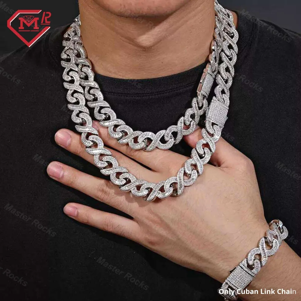 Hiphop Iced Out Miami Sterling Sier 16mm Custom Moissanite Cuban Link Chain