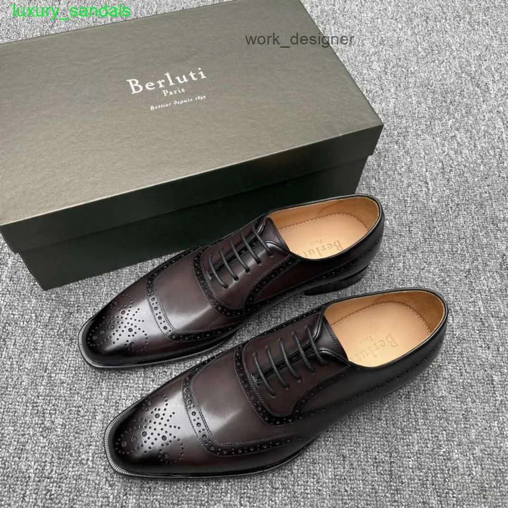 BERLUTI Mens Leather Oxford Dress Shoes Goodyear Handmade Lace Up Low Heel  Genuine Leather from Dhgate Dress Shoes - price 140.21