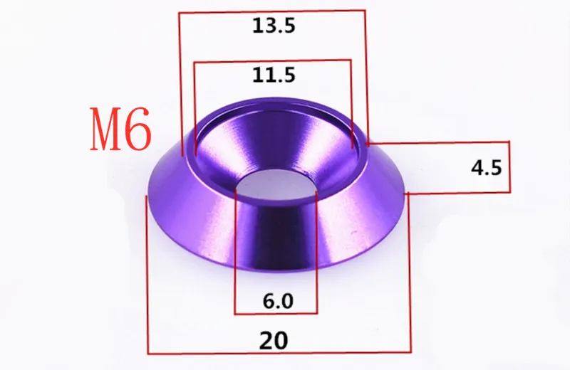 5-10pcs M4 M5 M6 M8 Aluminium Colorful Cortersunk Hier Vis à tête plate Concave Concave Concave Decorative Groove