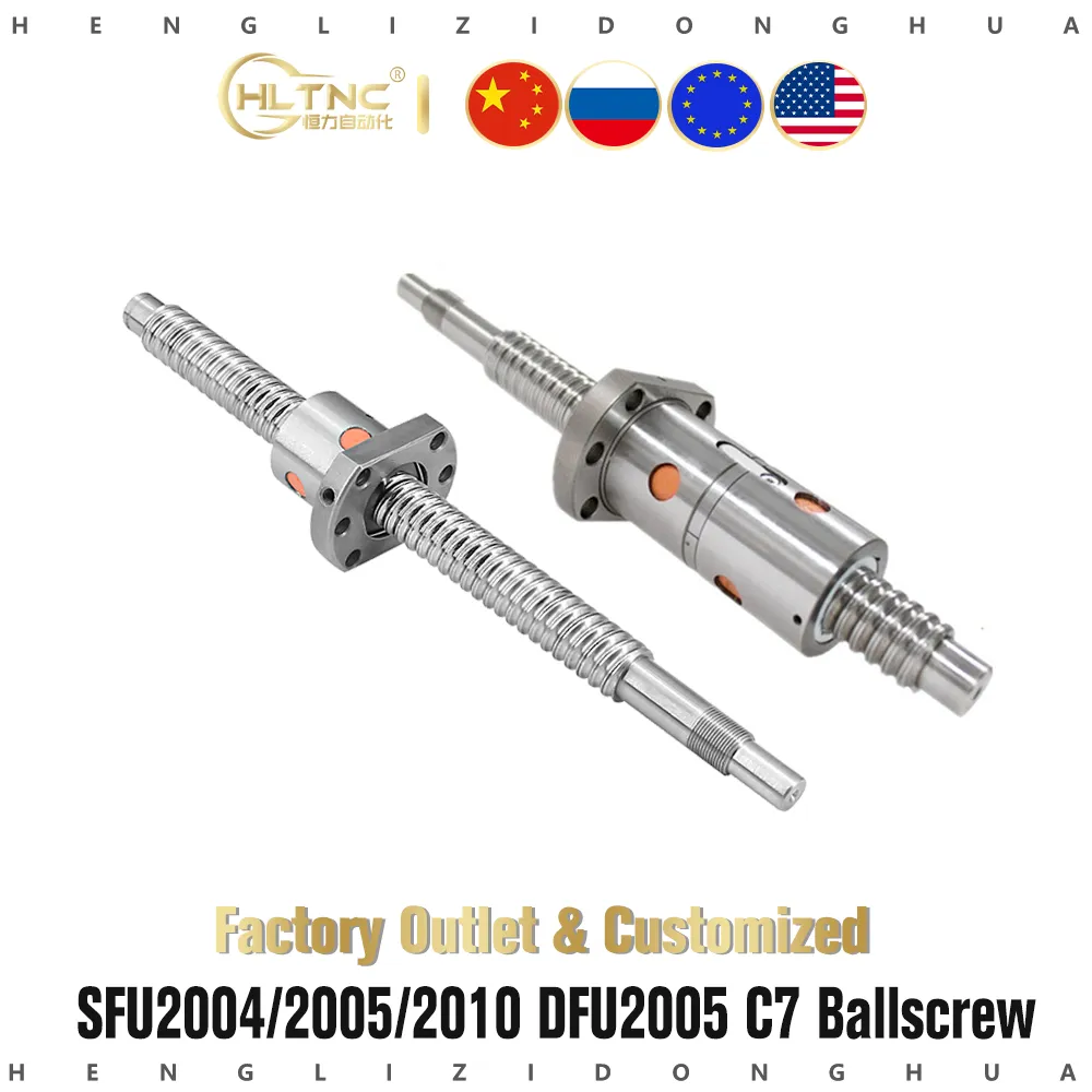 RM2010 SFU2005 2004 2010 550mm a 1450mm 20mm 4/5/10 CNC CNC Rolled Ball parafuso com BKBF15 ENMINADO EM