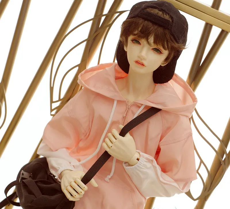 D03-P631 Barn Toy BJD DD SD MSD 1/6 1/4 1/3 Doll's Photo Props Clothes Fake Two-Piece Hooded Stitching tröja 1st