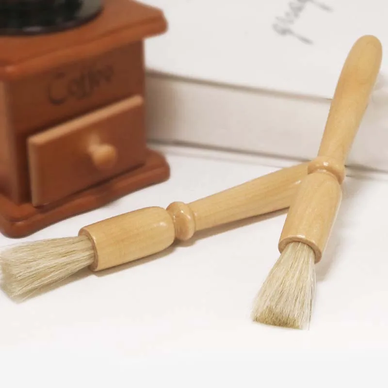 Wood Handle & Natural Bristles Coffee Machine Brush Machine Group Head Cleaning Kitchen Tools Coffee Grinder Brushes