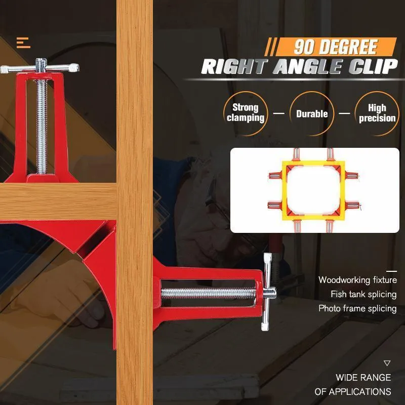 1/90 gradi Angolo destro Clip Frame di morsetto angolare Mieter Porta angolare Porta angolare Clip di fissaggio in alluminio Strumenti di lavorazione del legno