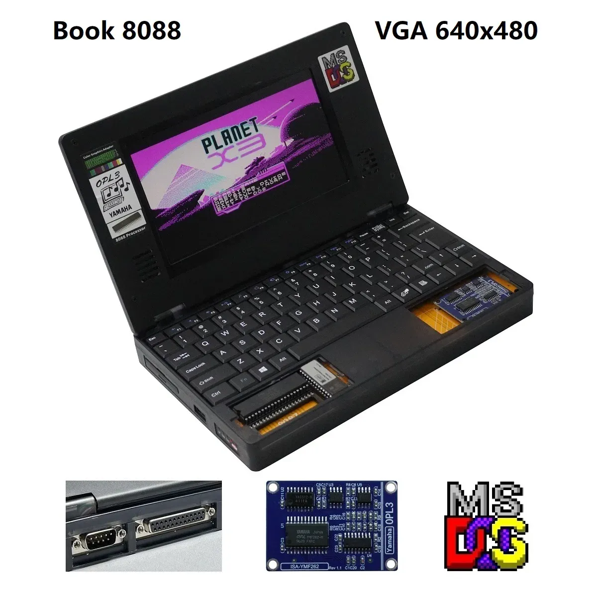 Diccionarios Libro8088 VGA (serie/paralelo/VGA/V20 8088CPU) 8086 Retro Dos Computer/IBM PCXT Compatible 8088 Computer 8088 Notebook