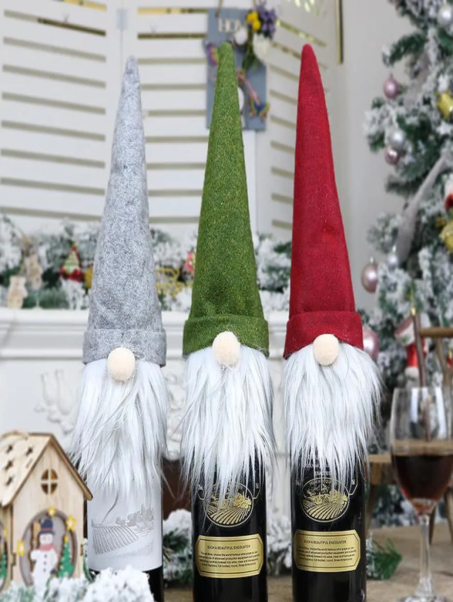 3 Styles Christmas Christmas sem rosto boneco de vinhos Caixa Nórdica God Papai Noel Claus Champagne Wine Bottle Cover Decoração do Ano Novo XD226863397