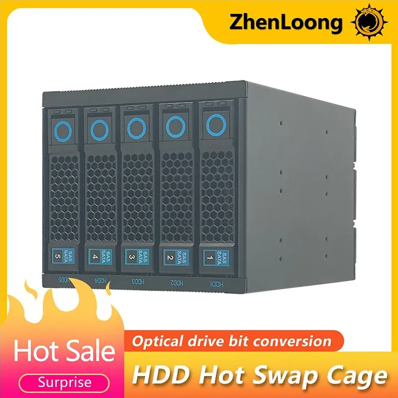 Corrente/mineiro Zhenloong Drive óptico Módulo de disco rígido Hot Swappable Expansão de armazenamento do chassi 5.25 a 3,5 "Adaptador de gaiola HDDSWAP HDD