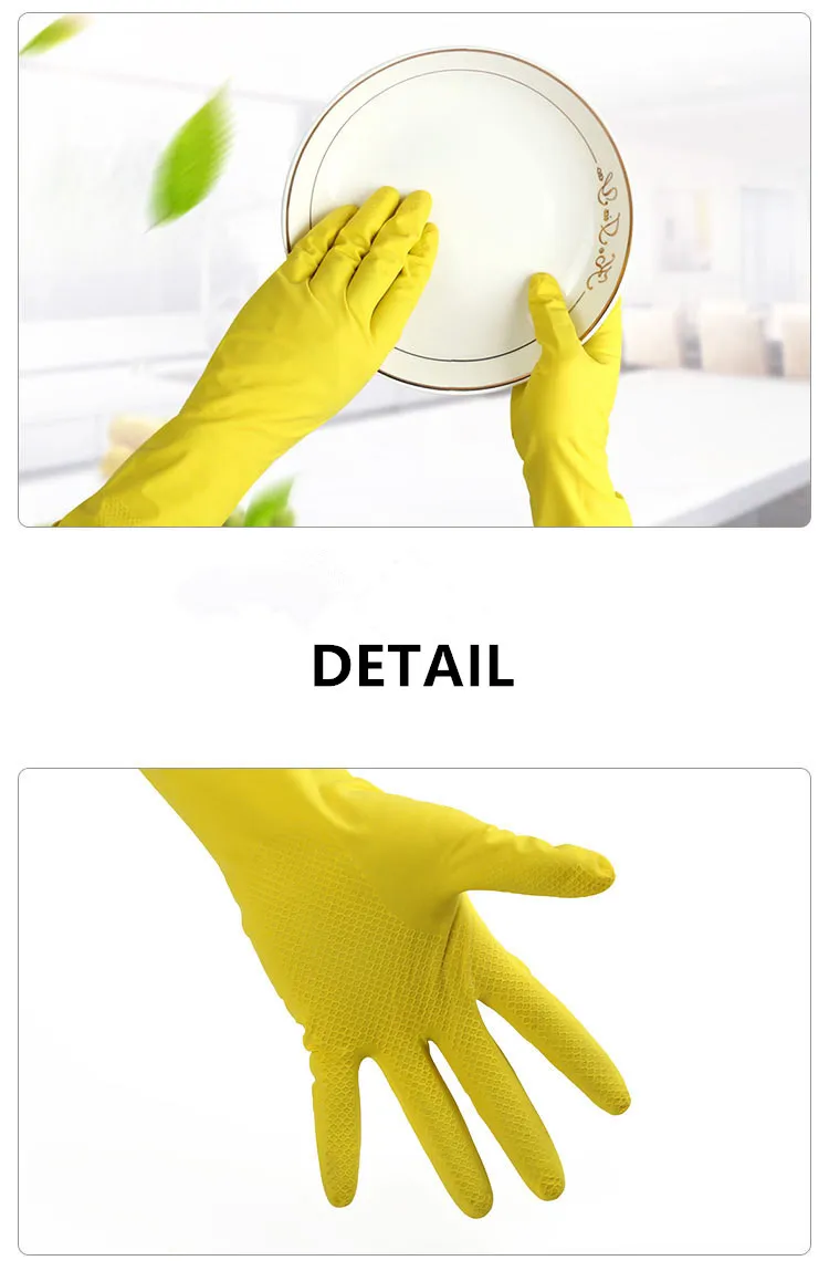 Kitchen Dishwashing Gloves: Waterproof Rubber Cleaning Gloves with Long ...