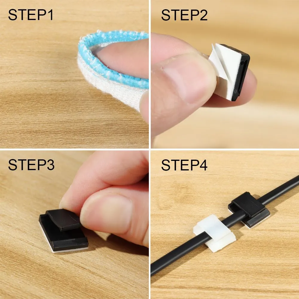 Support Auto-adhésif En Silicone Pour Bureau Et Maison, Pince De Gestion Des Câbles, Clip De Câble De Charge USB, 5 Clips