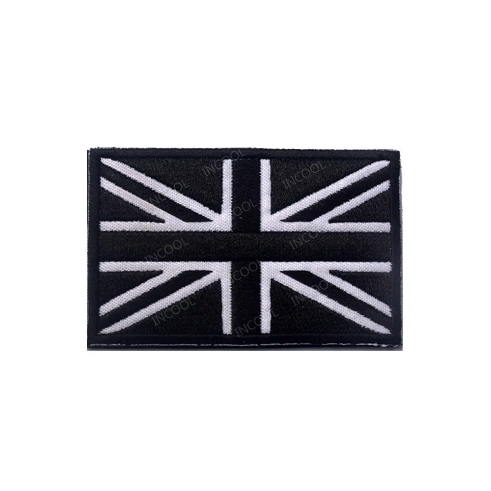 Green UK Union Jack Flag Patch - Iron On Or Sew On Embroidered Badge, 6.8cm X 4.6cm