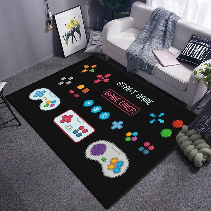 Gamer tapis drôle de gibier de jeu noir drôle pour enfants tapis doux salle de jeu jeu anime chaise de joueur de joueur grand tapis salon garçons