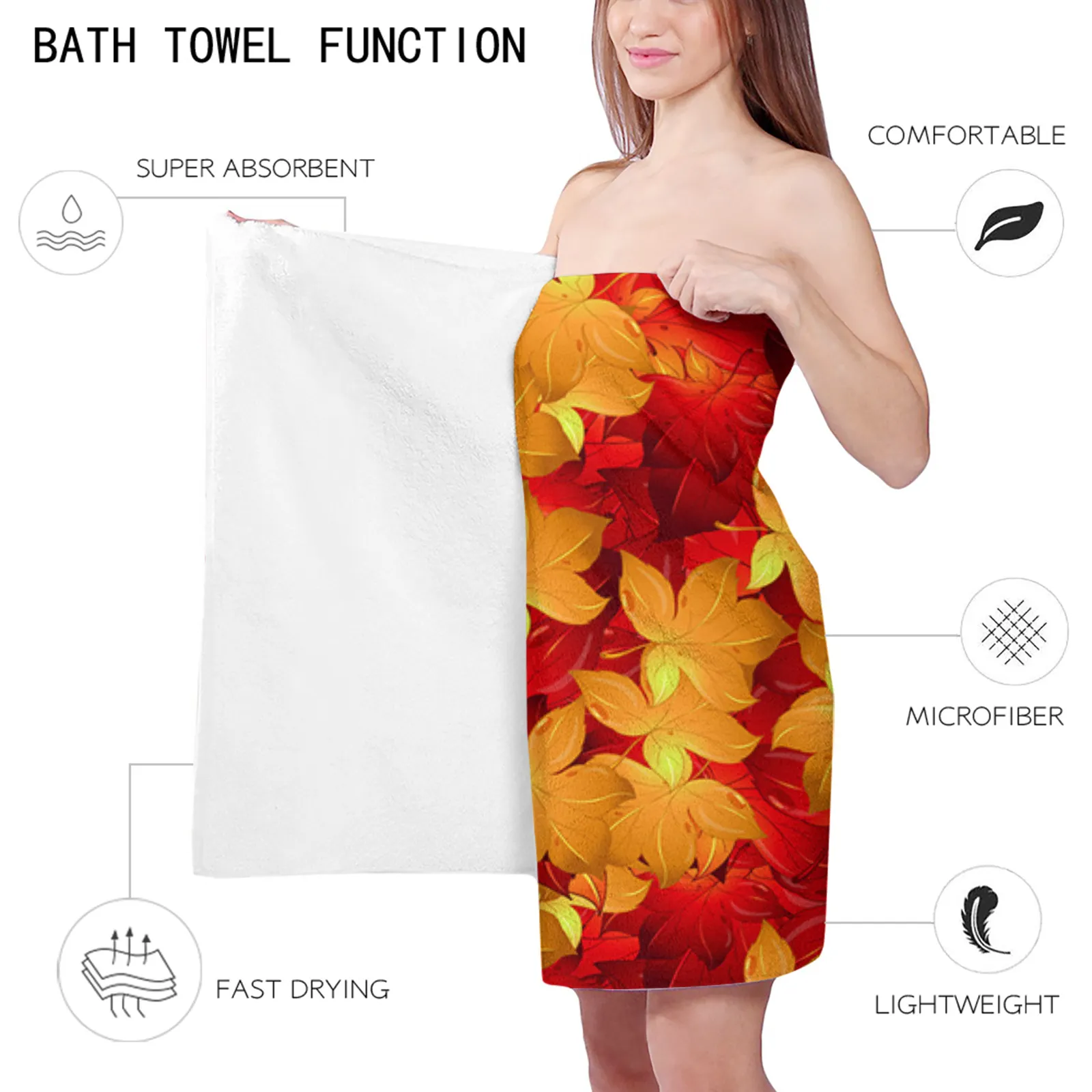 Autumn Klon Tekstura szybkie wyschnięcie ręczniki na plażowe ręczniki miękkie ręczniki kąpielowe Surfing Surfing Ręczniki