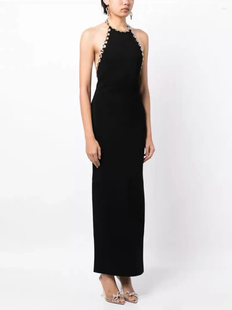 Casual Black Halter Slim Polyester Dress for Women with Hooded Collar and  Ankle-Length Trumpet Silhouette from Dhgate Basic & Casual Dresses - price  143.23