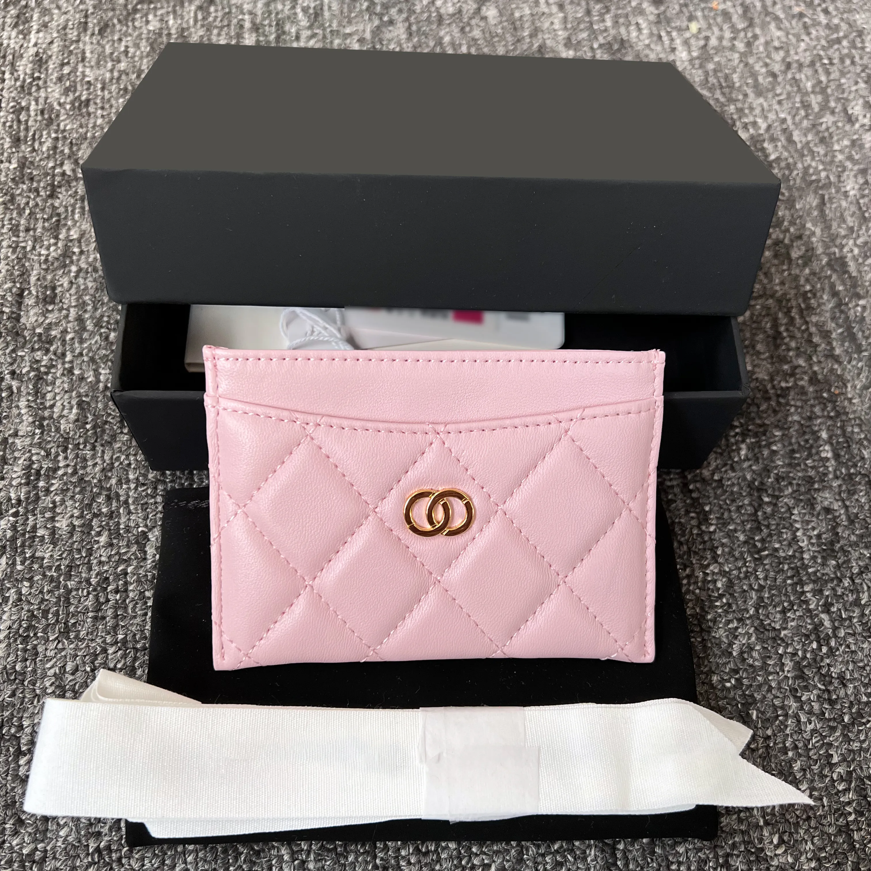 Designer Purses Card Holder Wallets Högkvalitativa män med Box Travel Cardholder Caviar äkta läder Luxury Coin Purse Plånbok för kvinnliga män Wallet