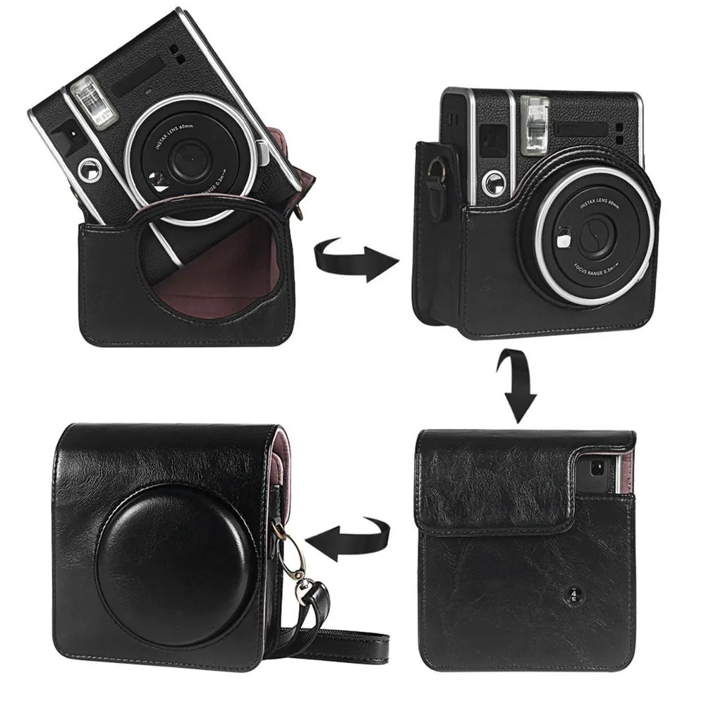 Camera Protector Box Instant Camera Protector Stylish PU Leather Camera Case With Adjustable ...