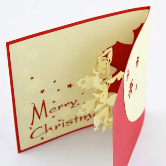 Cartes de flocon de Noël / carte de voeux pop-up 3D / cadeaux de Noël livraison gratuite