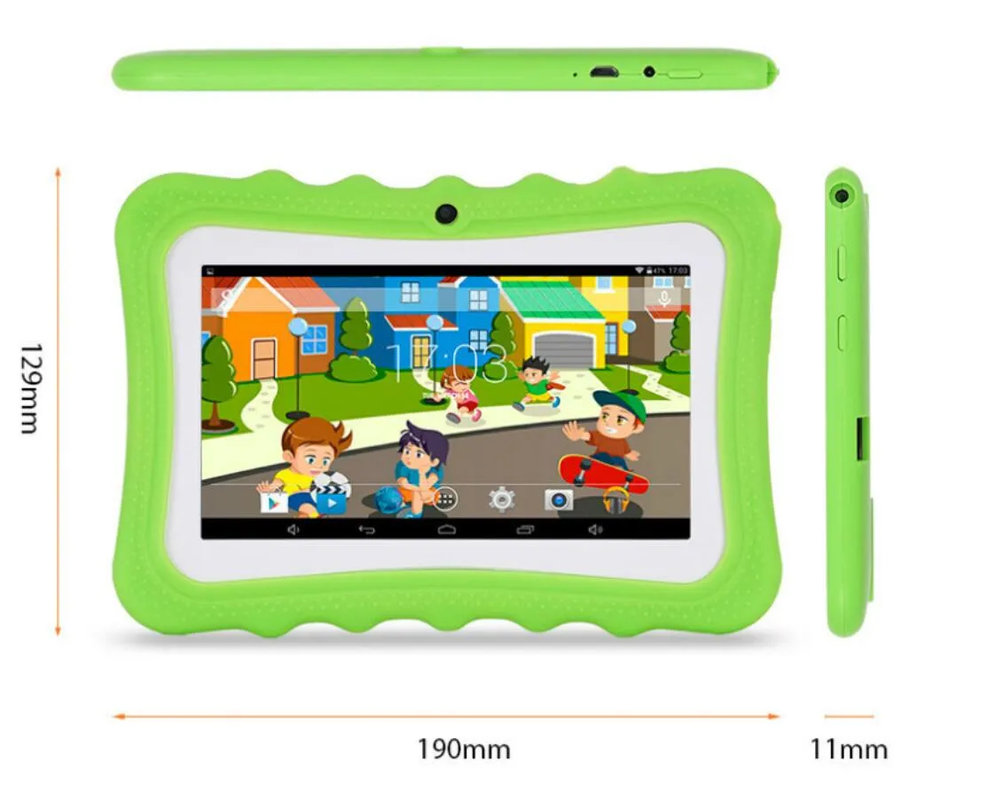 Tablet pc cwowdefu 7 inch kinderen tablets android 12 quad core 4GB 64GB wifi6 3000mah leren voor kinderen peuter met app drop de dhokf