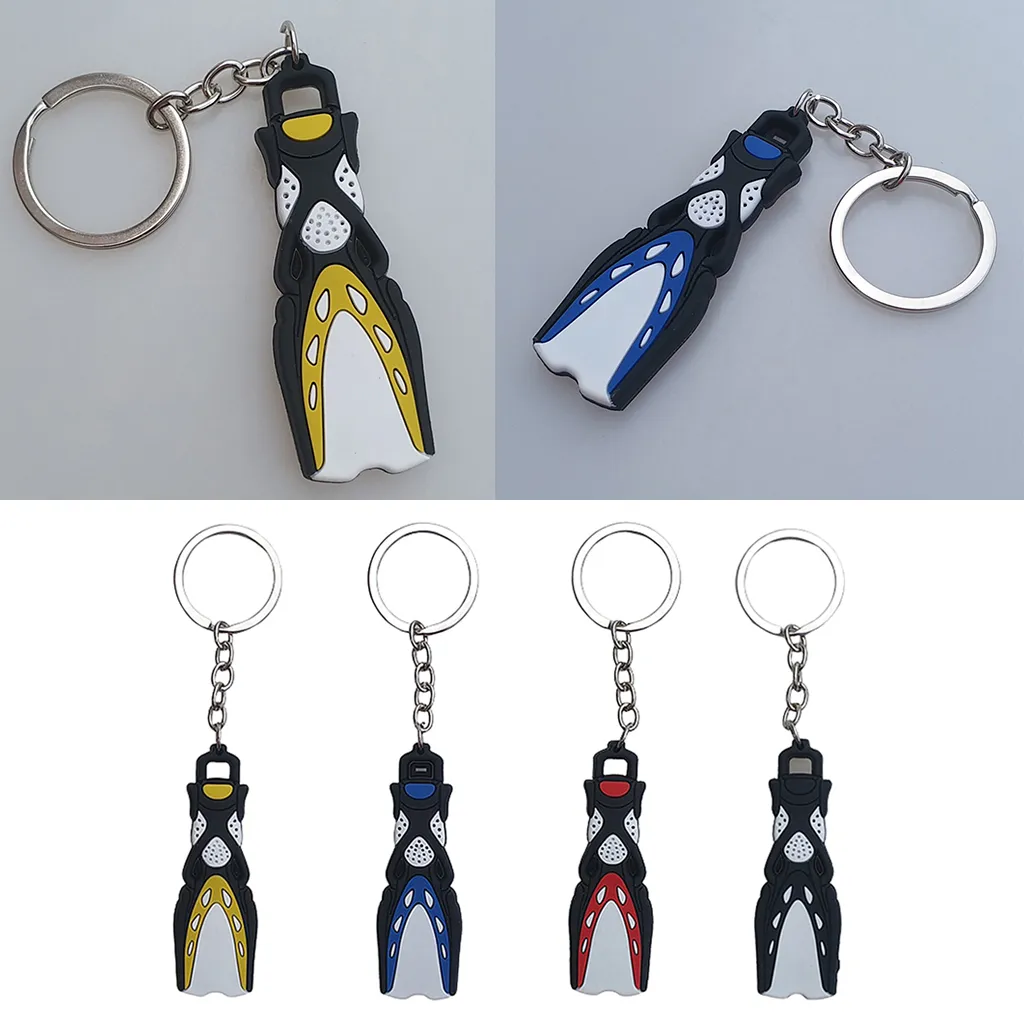 Scuba Flipper Key Chain Dive Fins Keychain Key Ring Holder Scuba Dive Flipper Keychain Keyring for Boat Tote Bag 