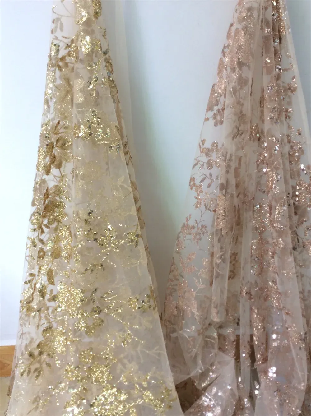 gold glitter fabric for dresses Champagne Gold Sequin Fabric By The Yard Glitz Sequin On Mesh 2 Way St –  GENERAL TEXTILES INC DBA SMART FABRICS main image 0