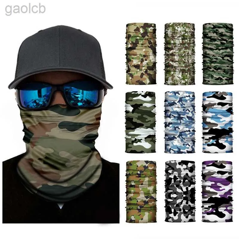 Fashion Face Masks Neck Gaiter Outdoor Sport Camouflage Souclace Unisexe Bandana Bandana Bandana Fishing Randonnée Masque de coiffes Scarf de randonnée 24410