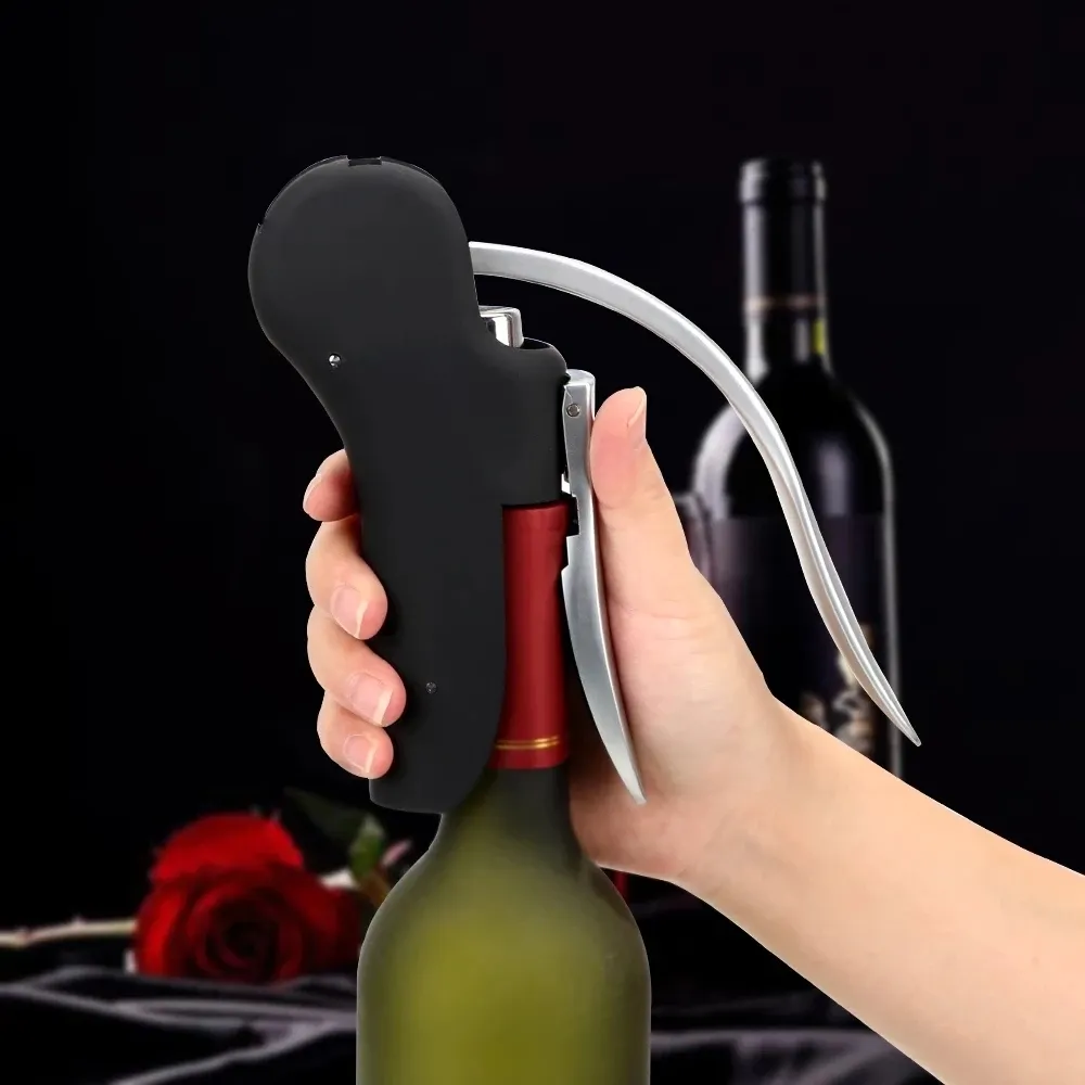 MINTIML VERTICAL LEVER CORKSCREW BOTTLE OPERNERSフォイルカッターワインツールセットコルクドリルリフターキットワインオープナーバーレバーコルクシュー