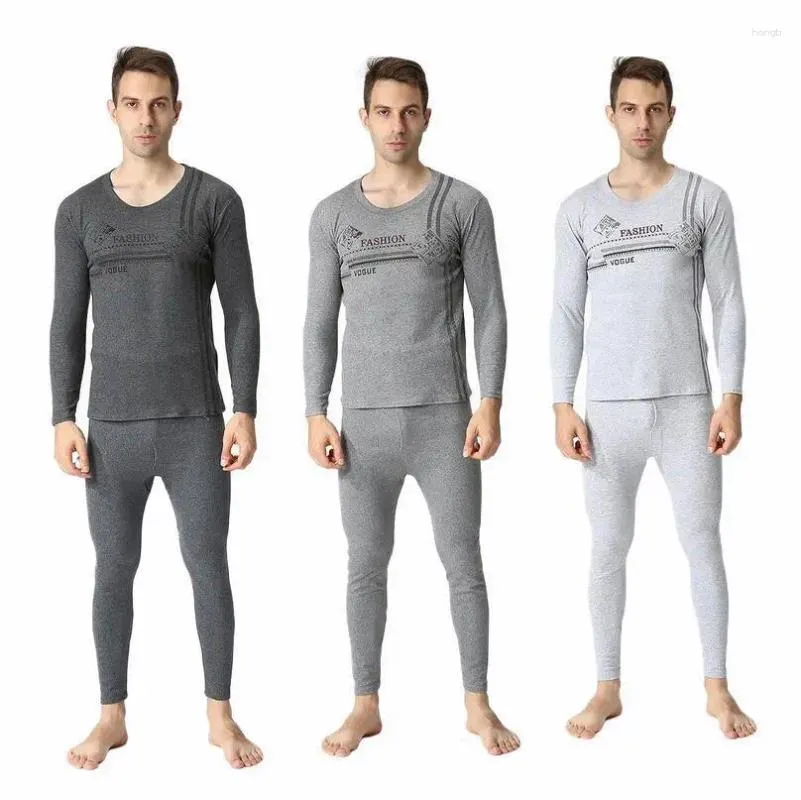 Chegada de roupas íntimas térmicas masculina Men fábrica de inverno Vendas diretas O-pescoço super grande Denderwear mao cetim algodão solto johns long plus size