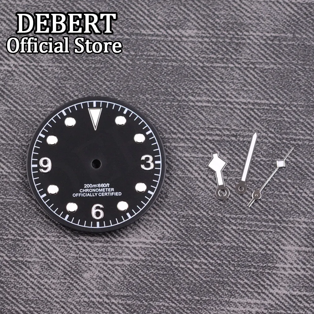 30.5 mm Green Luminous Sterile Dial Black Coffee White Dial For ETA 2824 2836 Miyota 8205 8215 821a Series Watches Movement Case