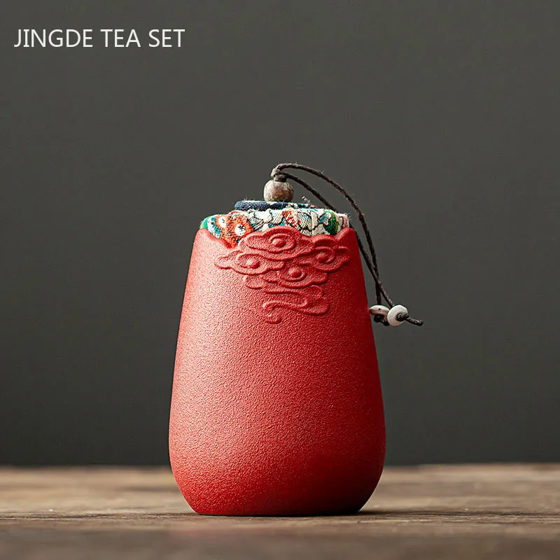 Bärbar te caddy rese tepåse förseglad keramik burk te förvaring fuktsäkra containrar kök kryddkaffe kapsel kanister