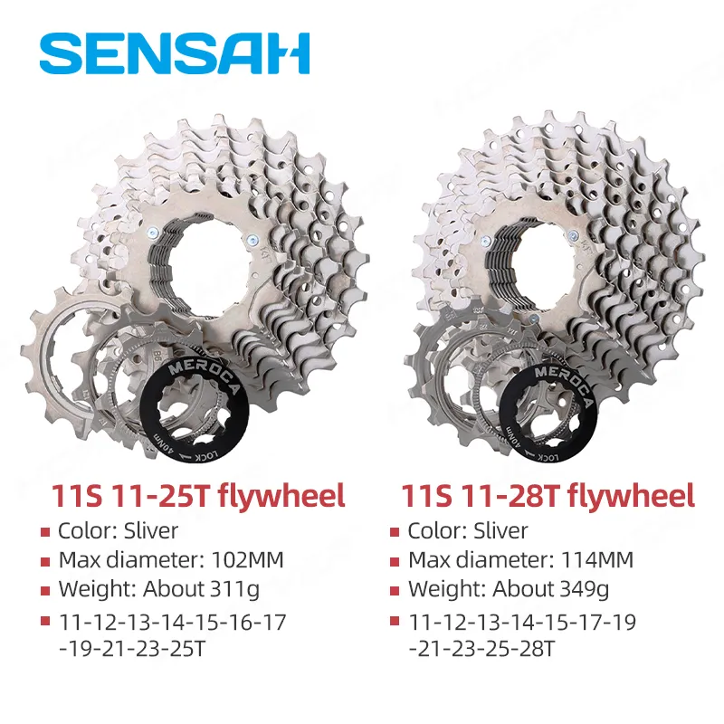 SENSAH 1x11/2x11 Road Groupset Bike R/L Shifter + R/F Deroilleurs + cassette/cadenas/bicicleta de freno Desproducir la velocidad de freno de la velocidad del freno