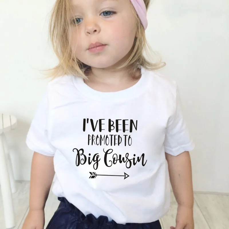 Promoted To Big Cousin Kids Tshirt Boys Tops Summer Short Sleeve Toddler Boy Shirt Casual Children Clothing Girls T Shirt
