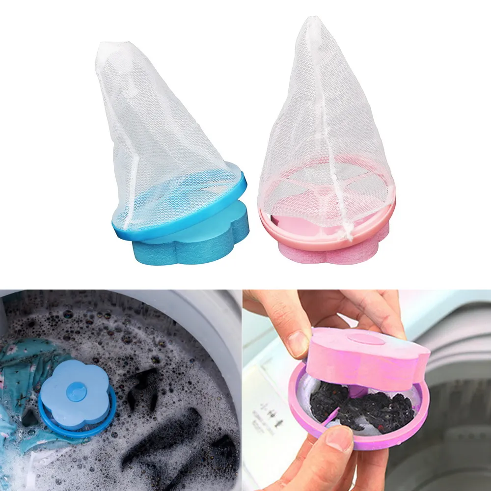 Haarverwijderingsvanger filter mesh tas reinigingsballen tas vuile vezel collector wasmachine filter wassen ballen schijven
