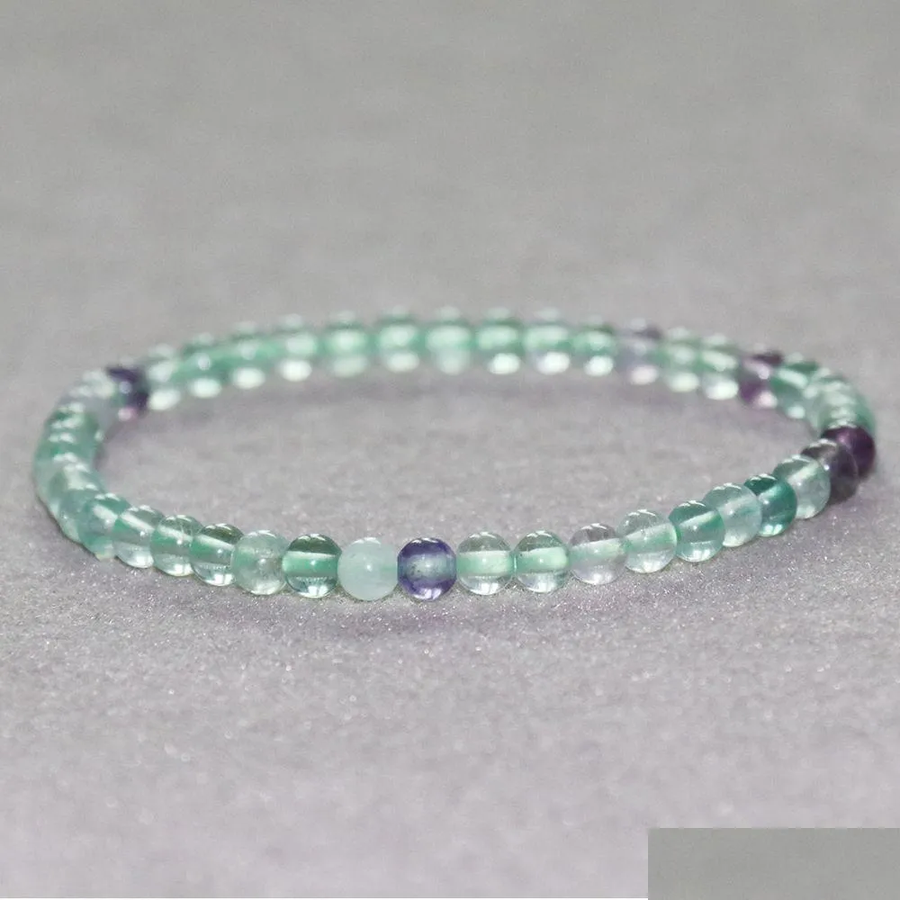 Beaded Mg0033 Wholesale Rainbow Fluorite Bracelet 4 Mm Mini Gemstone Womens Natural Crystals Energy Nce Jewelry Drop Delivery Bracele Dhvey