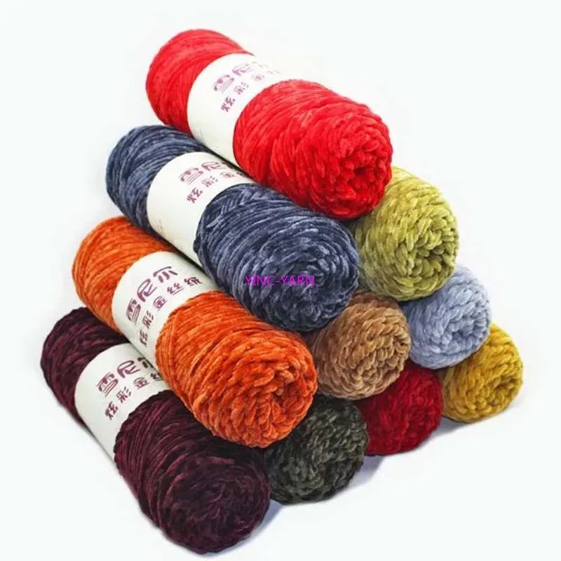 Вязаная теплая лот 100 г chenille Velvet Оптовая Supersoft Crochet свитер вязаная рука пряжа шерстя