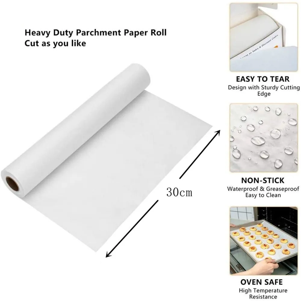 5M/10M/20M/35M Non-stick Baking Paper Sheet Wax Parchment Paper Roll Pan Liner For Grilling Air Fryer Kitchen Supplies