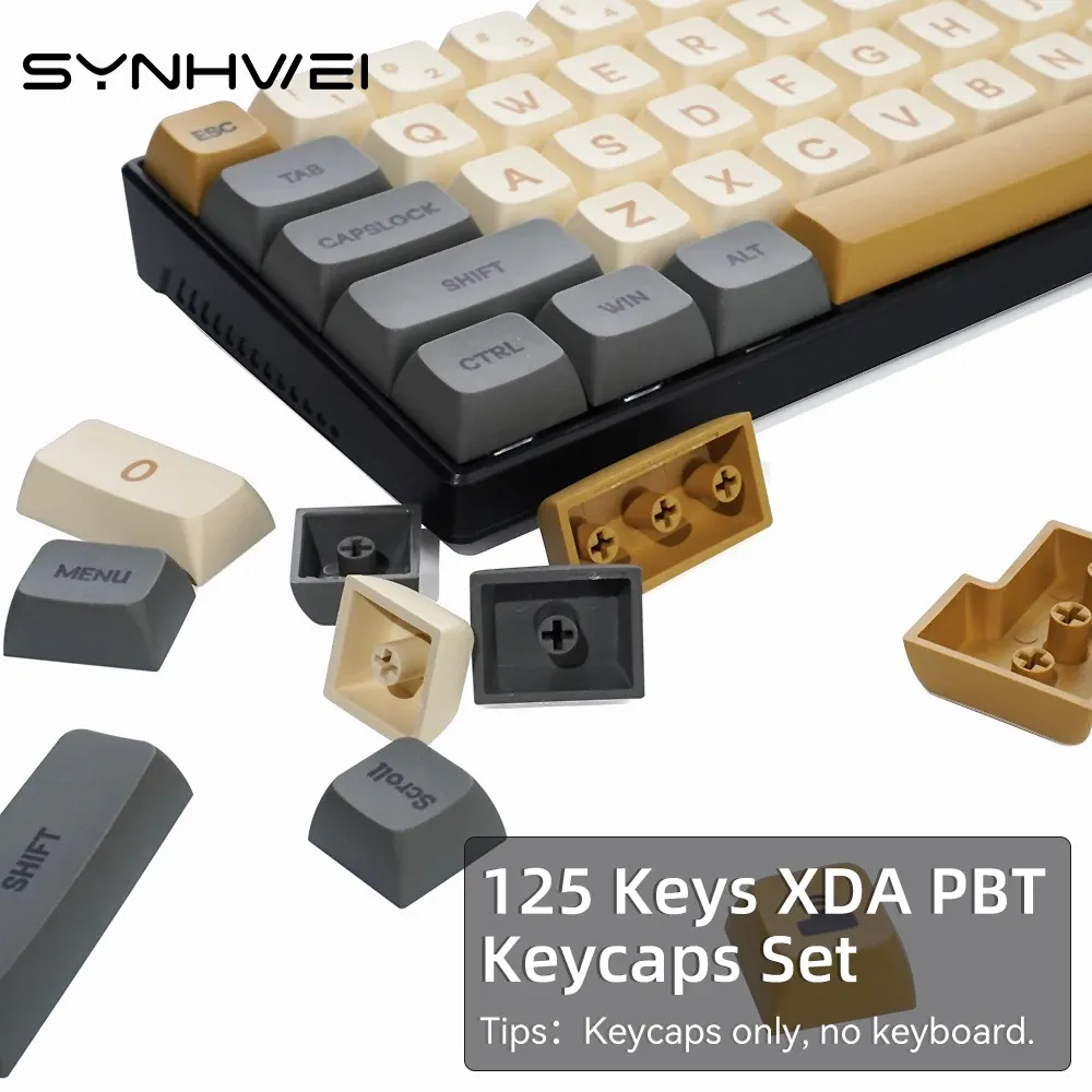 Claviers 125 touches Keycaps PBT mécaniques XDA Hauteur pour 61/64/68/75/87/98/104/108 CLACES CLAVIER MÉCANIQUE POUR CERRIE / Gateron / Otemu / Kailh