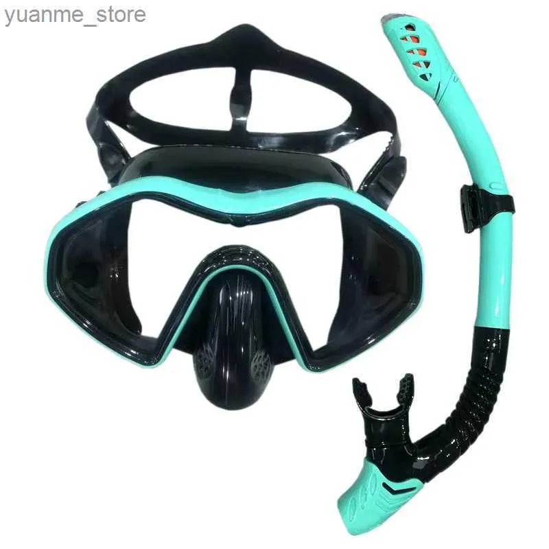 أقنعة الغوص QYQ SCUBA SCUBA أقنعة الغطس مجموعة Snorkeling مجموعة التنورة السيليكون البالغين نظارات نظارات السباحة معدات حمام السباحة Y240410