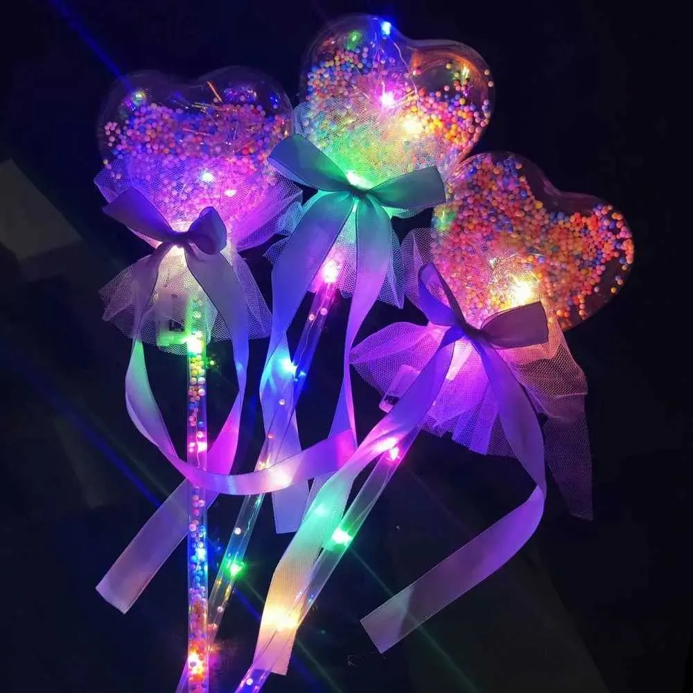 LED rave brinquedo 1pc Árvore de Natal LED Magic Fairy Stick Wands Rave Toy Light-Up Ball Ball Wand Glow Stick para aniversários Novidades do brinquedo 240410