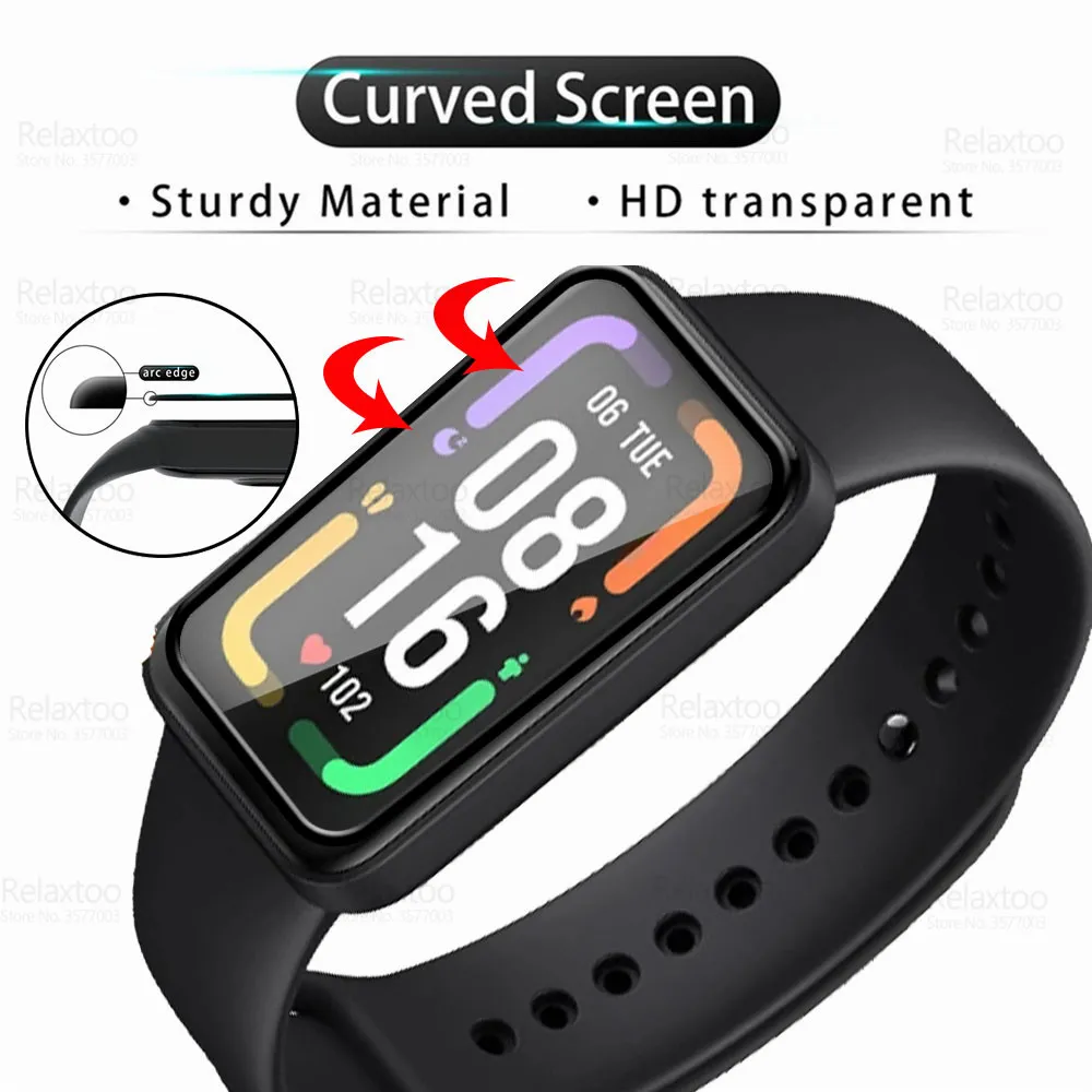 3pcs 9d Curved Soft Protective Glass para Xiaomi Redmi Smart Band Pro Screen Protector Redmy Smartband BandPro Watch Acessórios