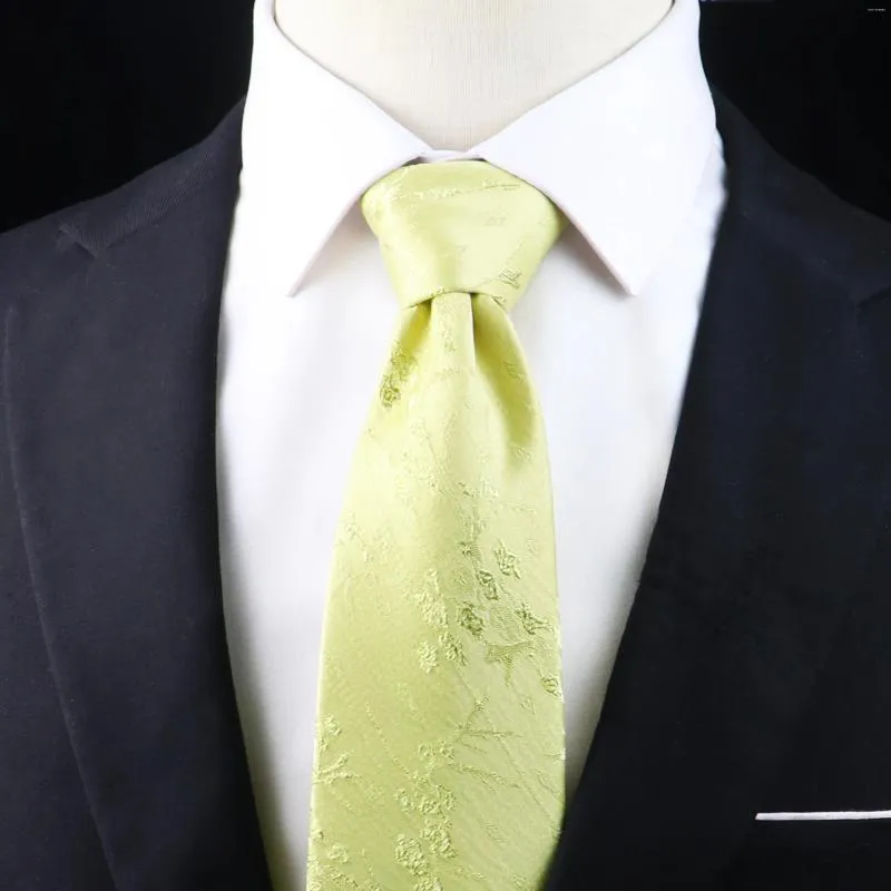 Bow Ties Vintage Couleur solide Men's Polyester Jacquard Tie Green Rose 8cm Coldie Fashion Gente Cravat Party ACCESSOIRES DE MARIAGE ACCESSOIRES