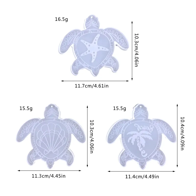 DIY Turtle Shape Keychain Silicone Epoxy Moule Ornements Diy Ornements Pendants Bijoux Crafting Moule pour Valentin Love Gift