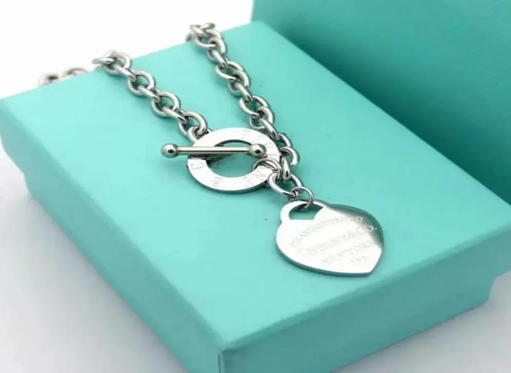 Designer Sterling Silver Heart Bangle Bracelet ketting Set vorm Origineel Fashion Classic7657843