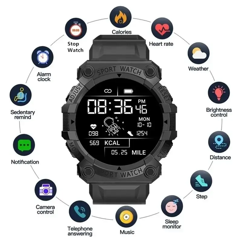Regarde la fréquence cardiaque Bluetooth Connexion podomètre Mémat Météo Smart Sports Bracelet B33 Smart Watch Round Color Screen