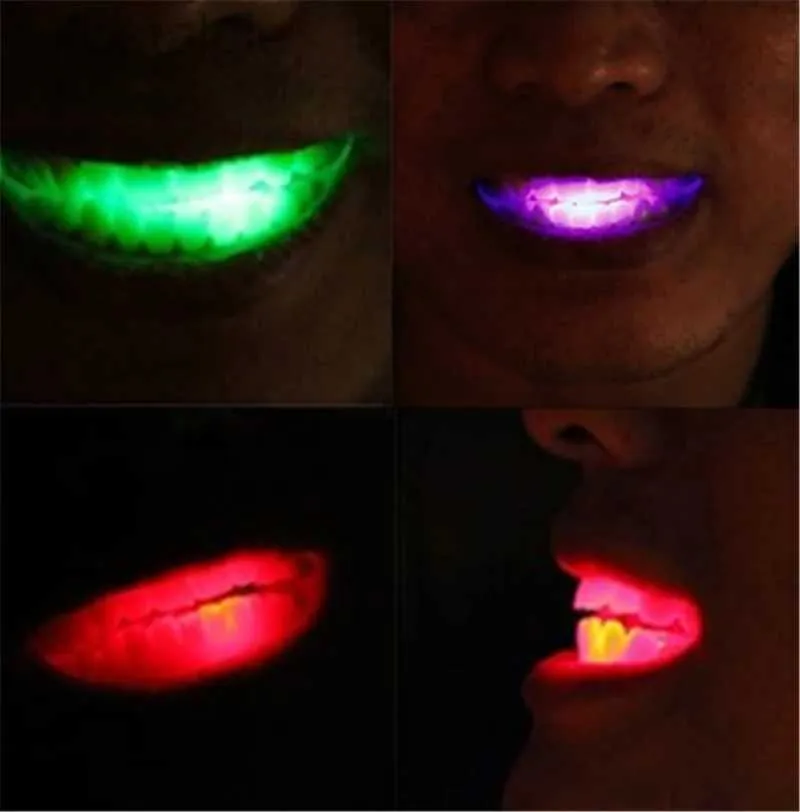 Led Rave Toy Funny LED Light Up Mouth Braces Clow Teeth Halloween Party Rave Supplies Colorful Teeth Toys Shining LED Lights Party Supplies 240410