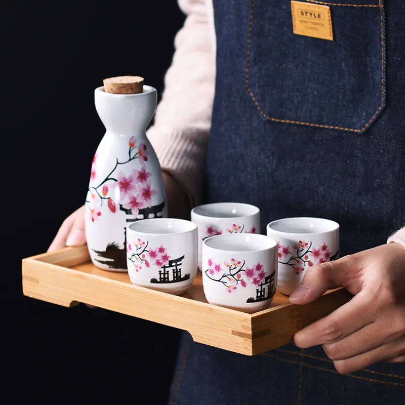 Sakura Pattern японская наборы для вина бутылки чашки для бара.