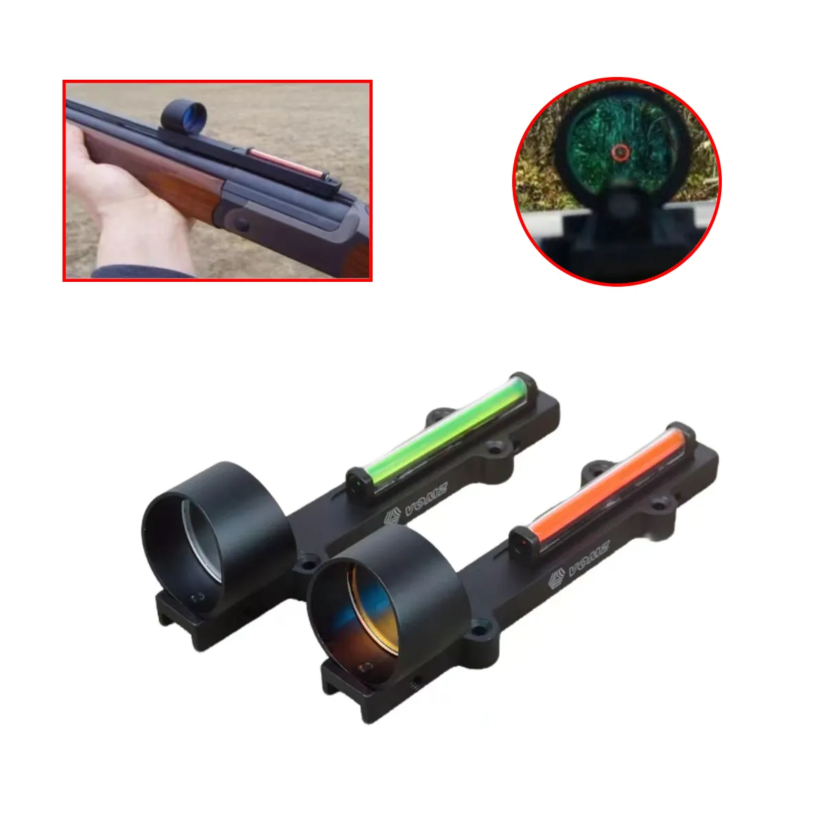 Tactical 1x28 RED Green Fiber Optic Red Dot Sight Collimator Sight 11mm Rail For Shutgun Hunting Scope Sight